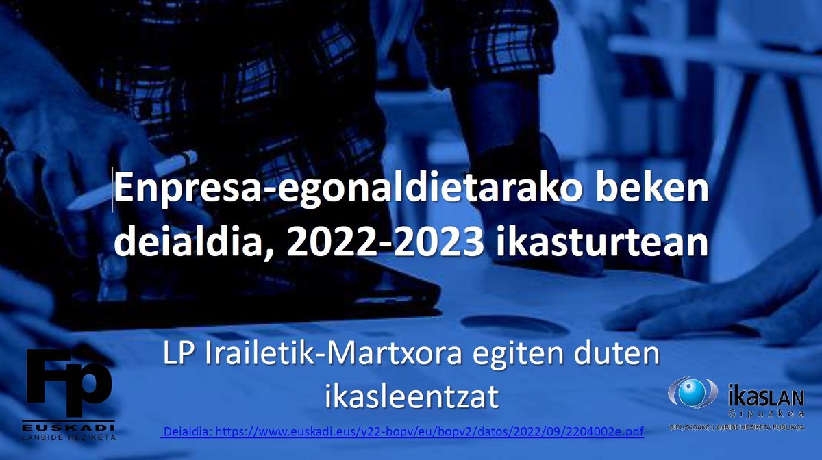 Enpresa-egonaldietarako beken deialdia 2022-23