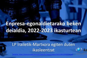 Enpresa-egonaldietarako beken deialdia 2022-23