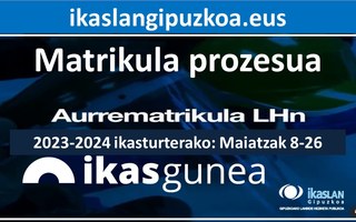 Izena emateko prozedura zuzenean ikaslangipuzkoa.eus kanalean Izena emateko prozedura zuzenean ikaslangipuzkoa.eus kanalean